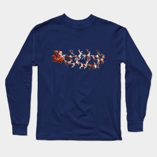 Santa Claus On His Sleigh Long Sleeve T-Shirt